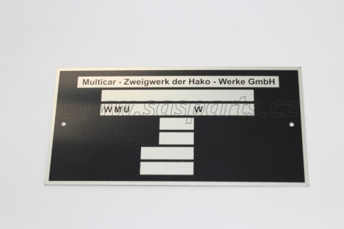 štítek výrobní M26